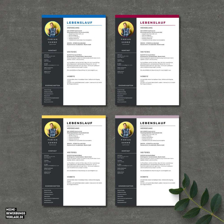 Lebenslauf Vorlage Schüler für Ausbildung Canva