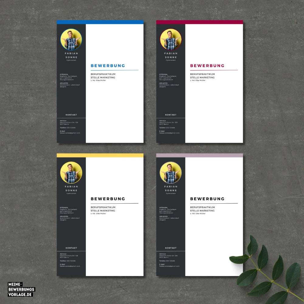 Lebenslauf Vorlage Schüler - Schülerpraktikum Deckblatt Übersicht - Canva Vorlage