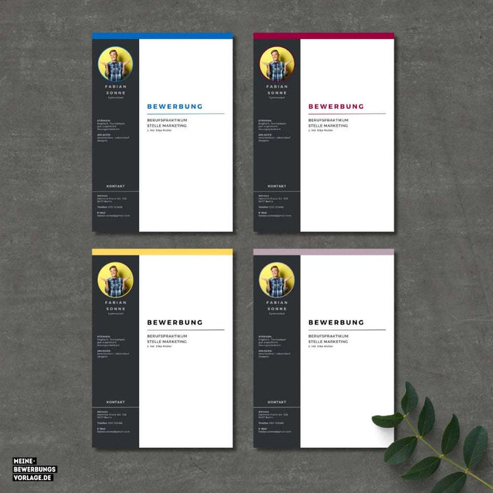 Lebenslauf Vorlage Schüler - Schülerpraktikum Deckblatt Übersicht - Canva Vorlage