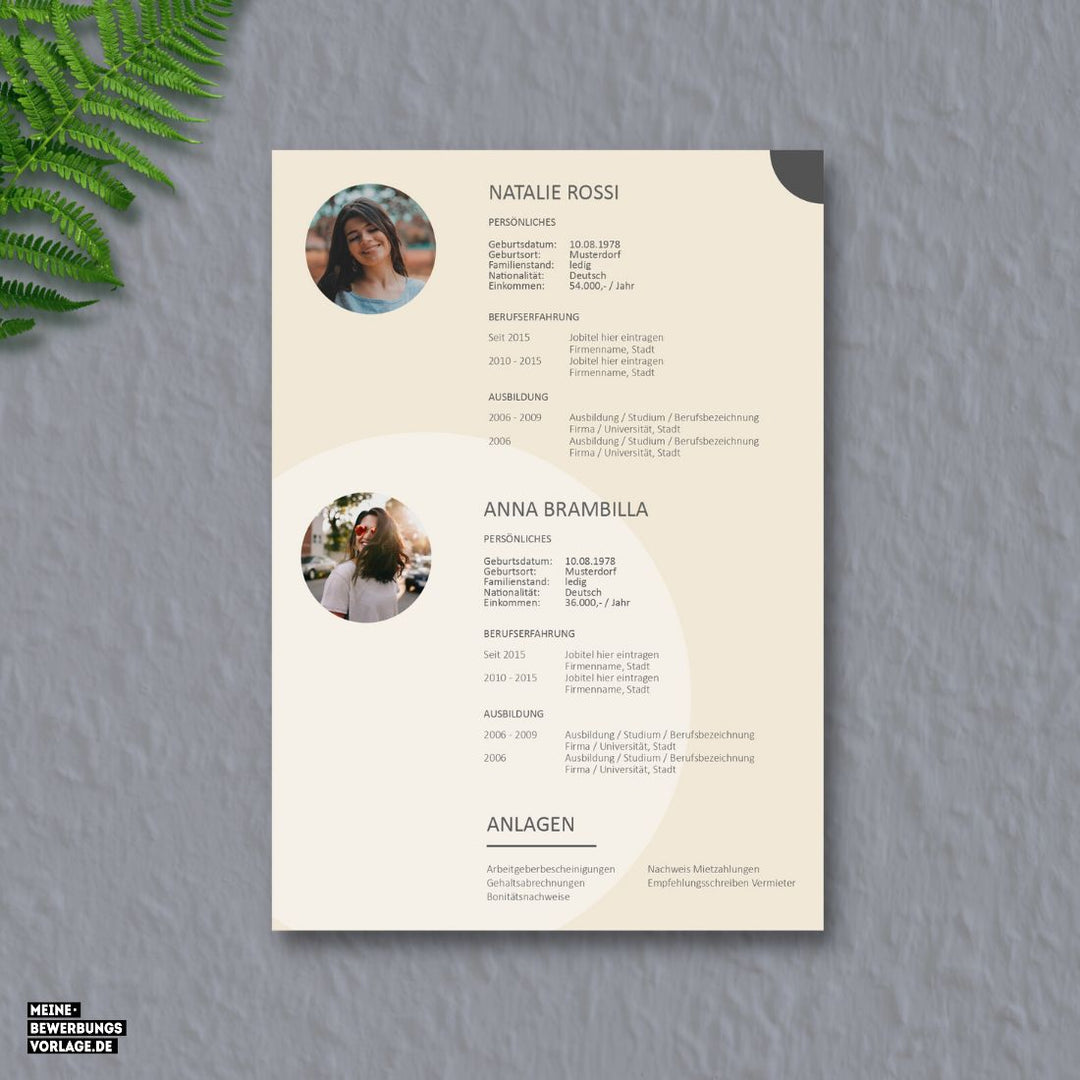 Mietwohnung Bewerbung Wohnungsbewerbung Nr.3 Paar - Meine-Bewerbungsvorlage - Kurzprofil