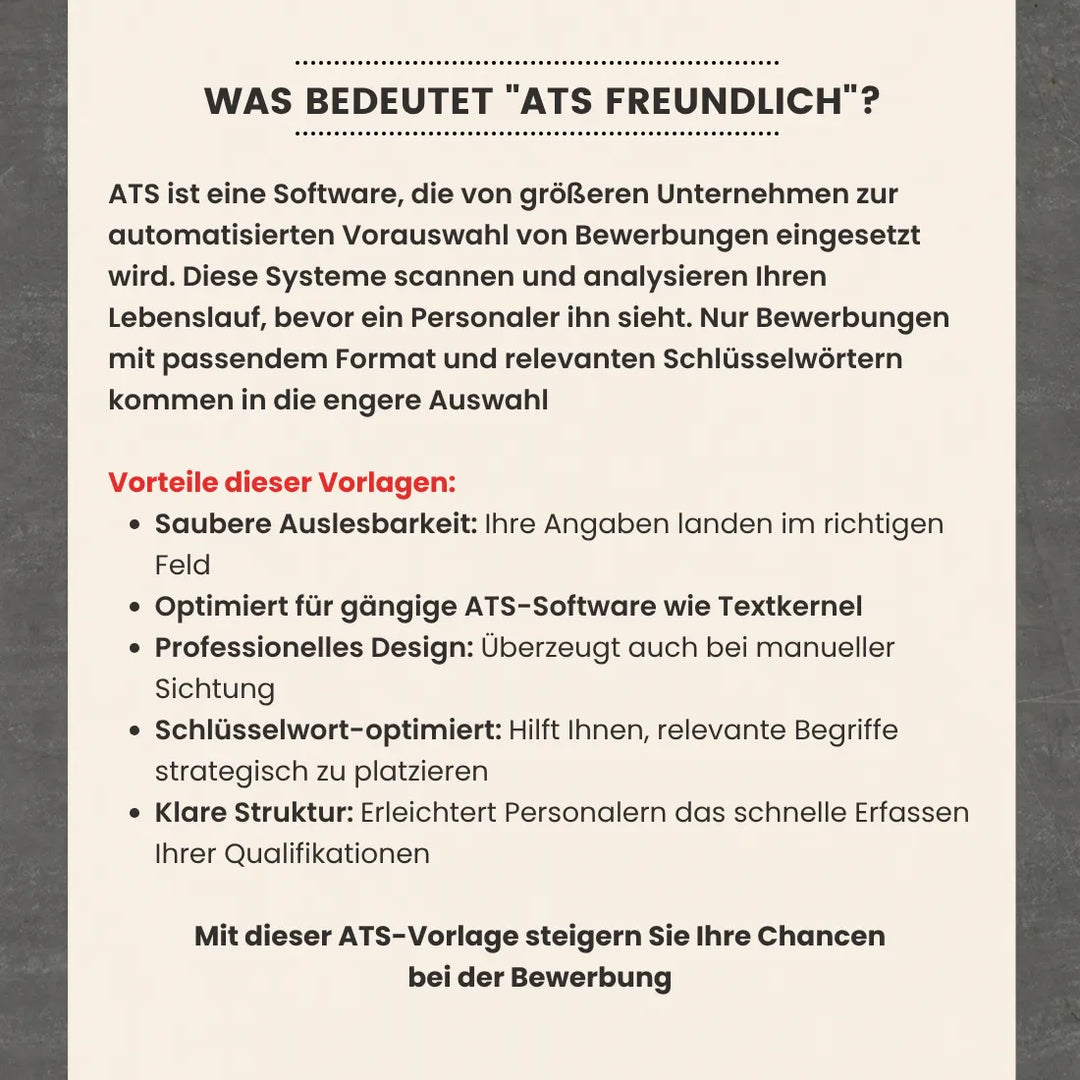 ATS-freundlicher Lebenslauf erklärt - Meine Bewerbungsvorlage