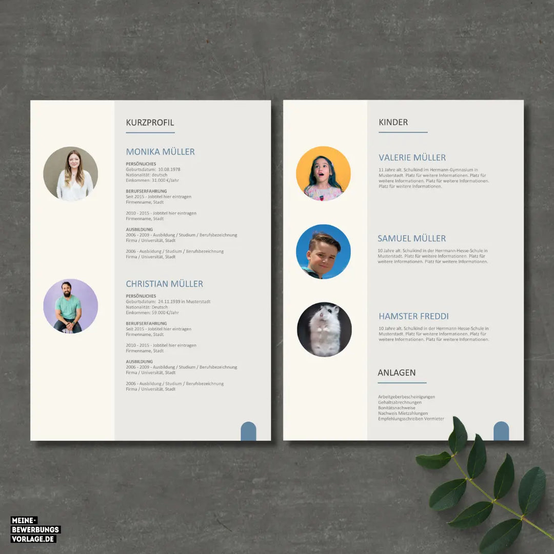 Bewerbung Wohnung Canva Nr. 2 – Professionelle Wohnungsbewerbung Vorlage (online in Canva)