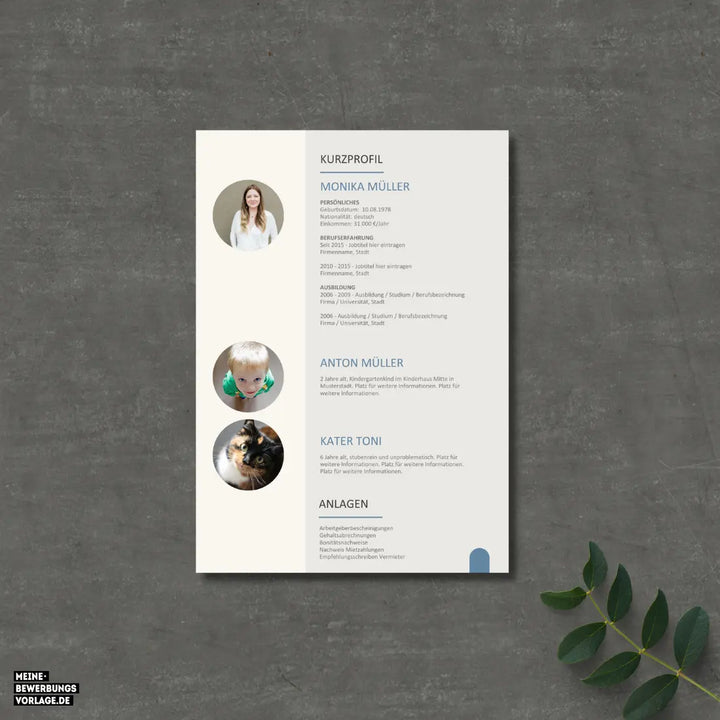 Bewerbung Wohnung Canva Nr. 2 – Professionelle Wohnungsbewerbung Vorlage (online in Canva)