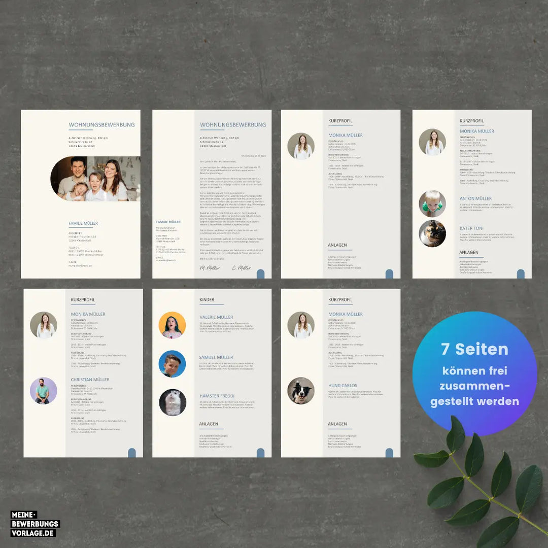 Bewerbung Wohnung Canva Nr. 2 – Professionelle Wohnungsbewerbung Vorlage (online in Canva)