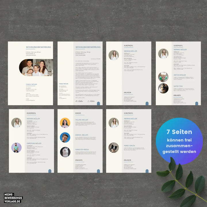Bewerbung Wohnung Canva Nr. 2 – Professionelle Wohnungsbewerbung Vorlage (online in Canva)