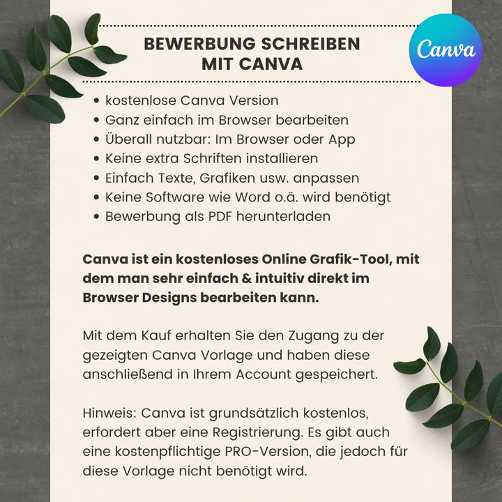 Bewerbungsvorlage Canva No.3 – Lebenslauf, Anschreiben & Motivationsschreiben