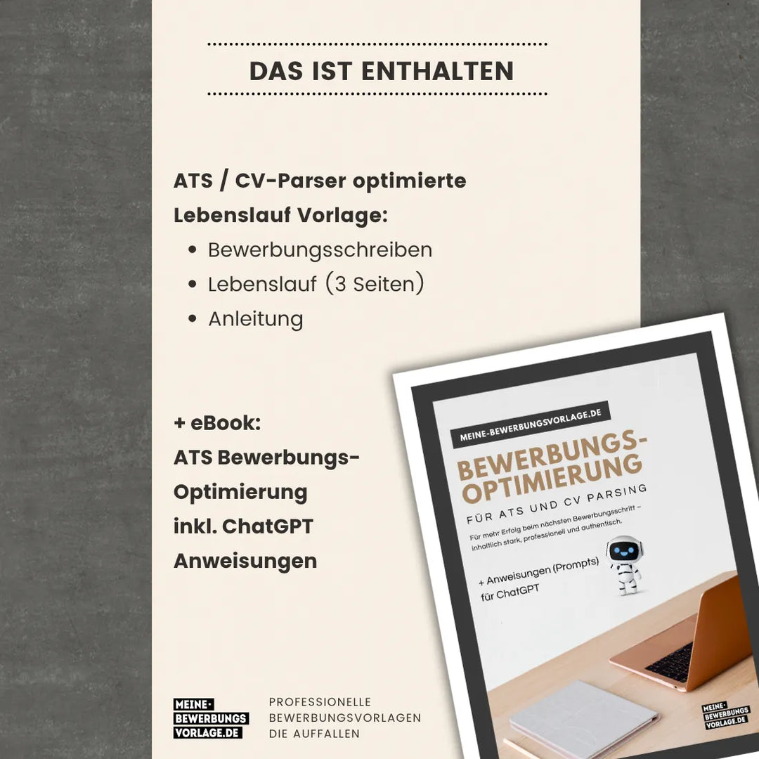 Inhalt der ATS Lebenslauf Vorlage No.15 - Meine Bewerbungsvorlage