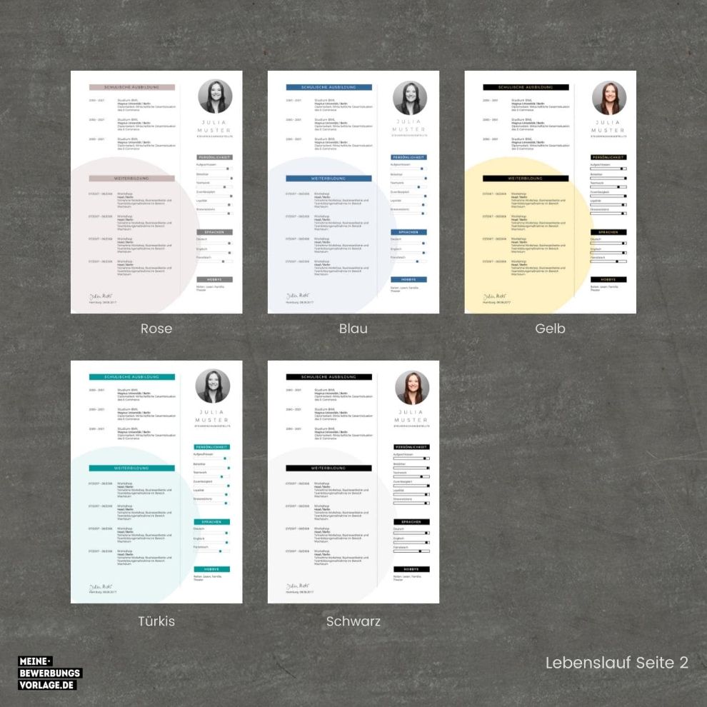Lebenslauf Vorlage / Bewerbung Vorlage / Bewerbungsvorlage No.7 Lebenslauf 1 - Meine-Bewerbungsvorlage