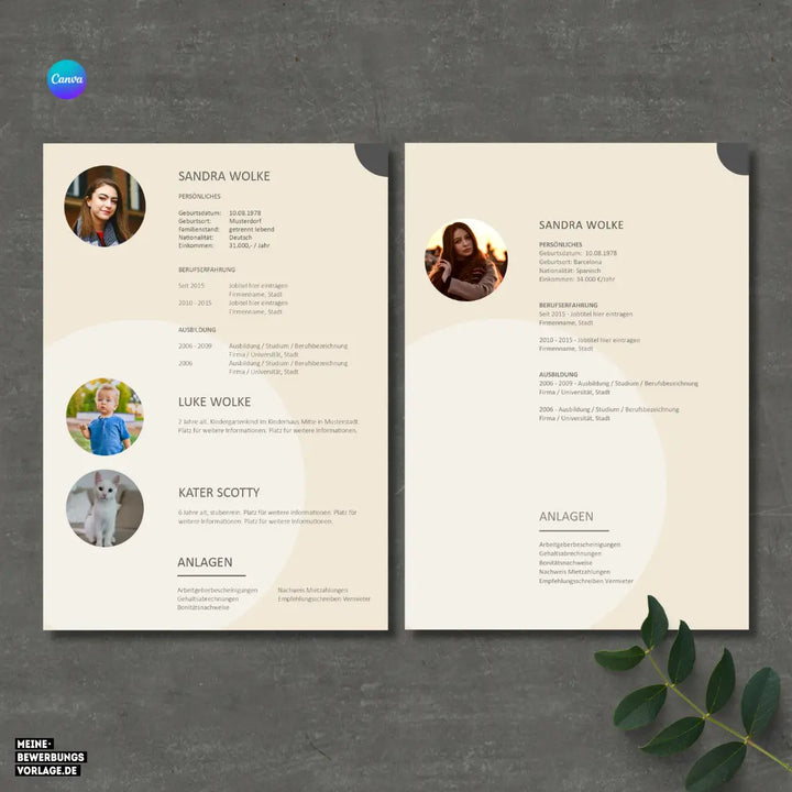 Bewerbung Wohnung Canva Nr. 3 – Professionelle Wohnungsbewerbung Vorlage (online in Canva)