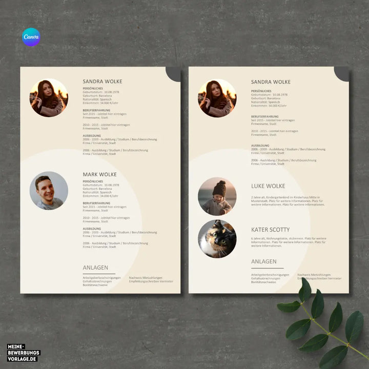 Bewerbung Wohnung Canva Nr. 3 – Professionelle Wohnungsbewerbung Vorlage (online in Canva)
