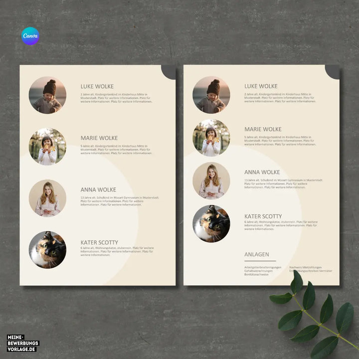 Bewerbung Wohnung Canva Nr. 3 – Professionelle Wohnungsbewerbung Vorlage (online in Canva)