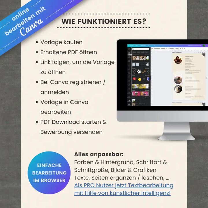 Bewerbungsvorlage Canva No.3 – Lebenslauf, Anschreiben & Motivationsschreiben