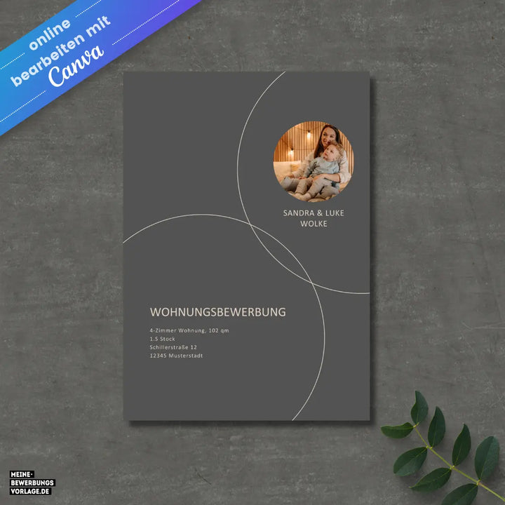 Bewerbung Wohnung Canva Nr. 3 – Professionelle Wohnungsbewerbung Vorlage (online in Canva)