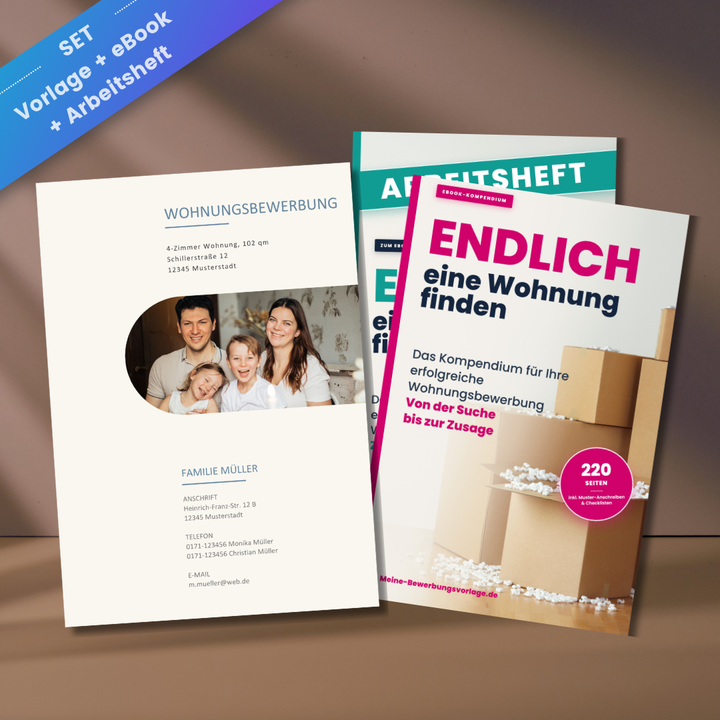 Endlich eine Wohnung finden – Komplettpaket No.2: Wohnung Bewerbung Mappe, Mieterselbstauskunft, Übergabeprotokoll & Ratgeber