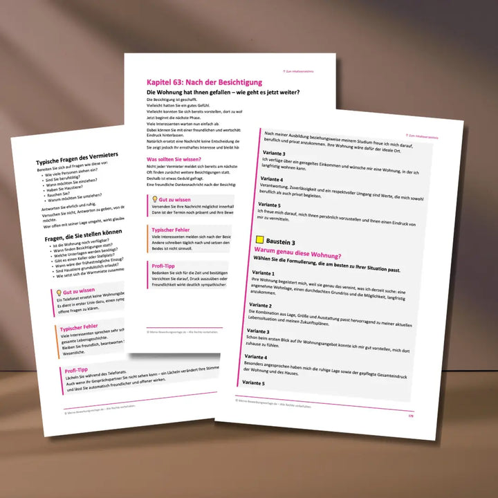 Endlich eine Wohnung finden – Komplettpaket No.3: Wohnung Bewerbung Mappe, Mieterselbstauskunft, Übergabeprotokoll & Ratgeber